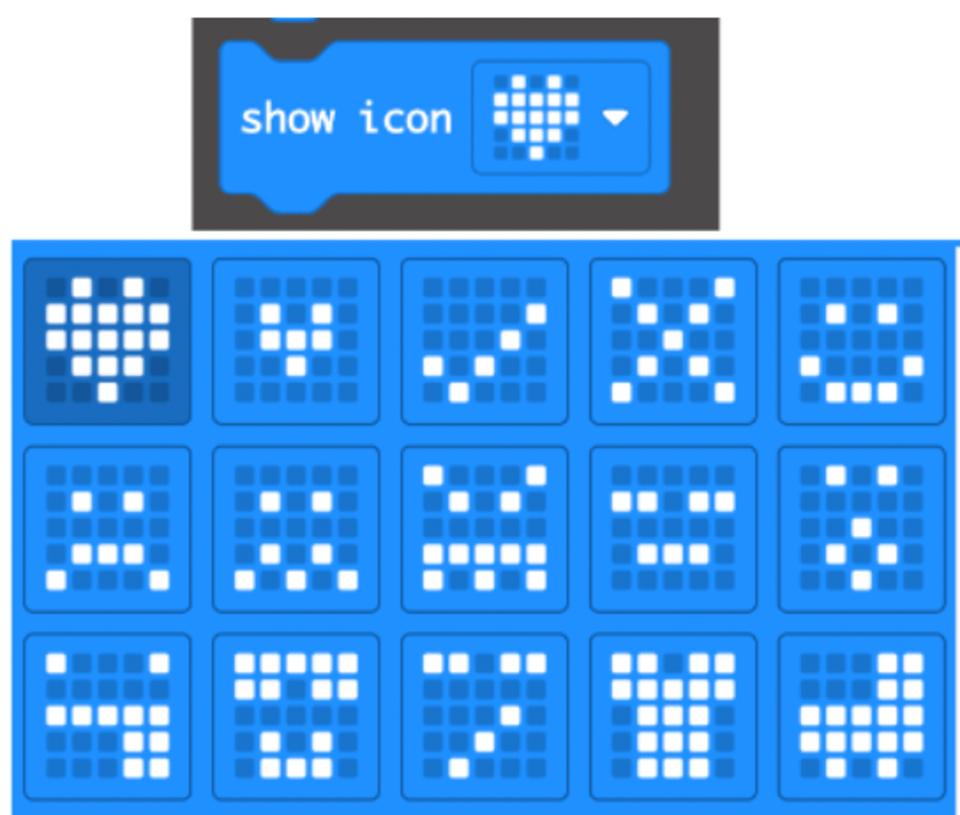 Review the micro:bit icons with your child