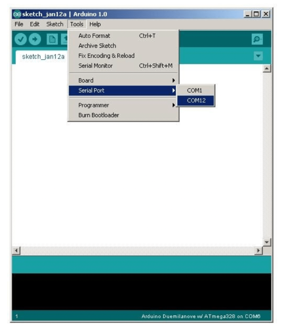 Select your serial port