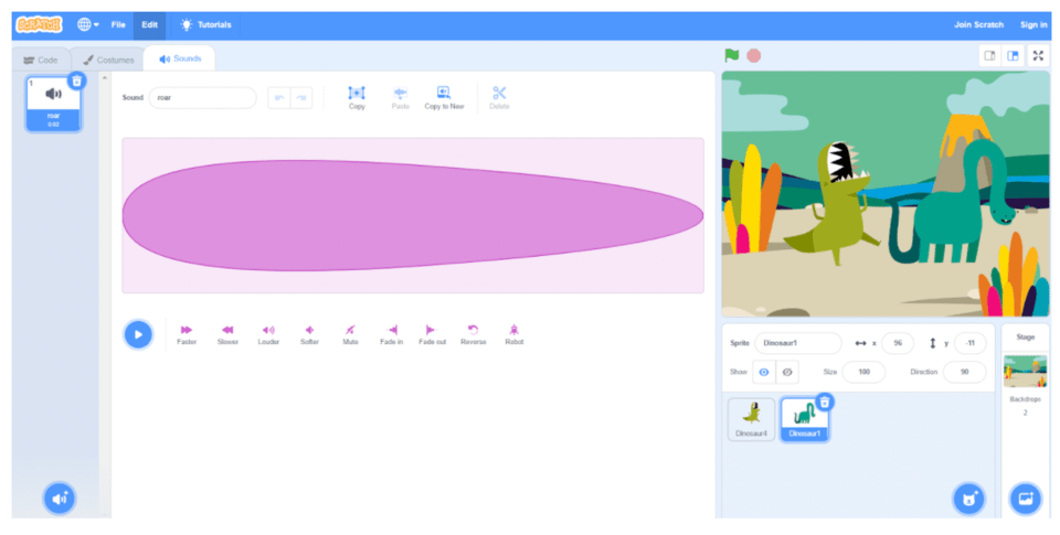 Add sound effects for Scratch coding