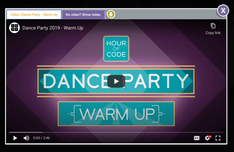 Code.org Dance Party game