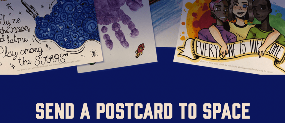 Send a postcard to space activity for kids