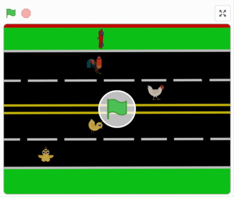 Easy cross the road game to code