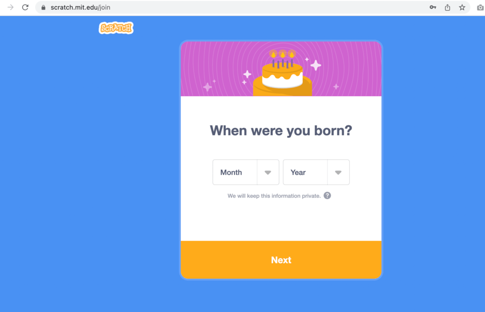 Enter your birthday