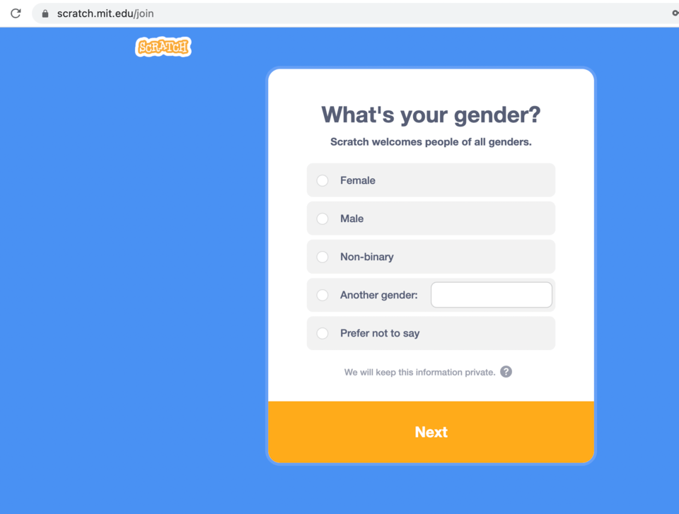 Select your gender