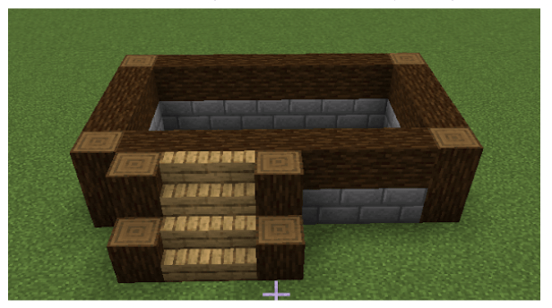 Add stairs to your Minecraft house foundation