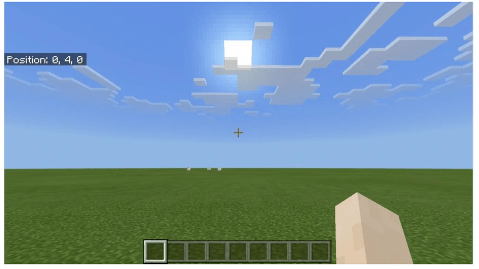 where coordinates appear in Bedrock Minecraft