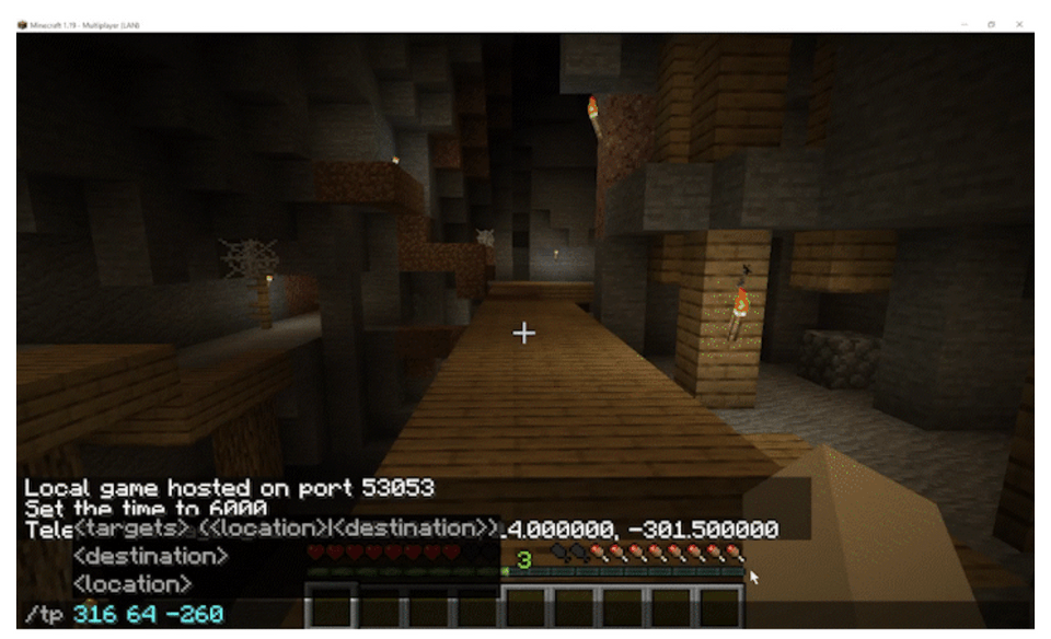 minecraft teleport to coordinates