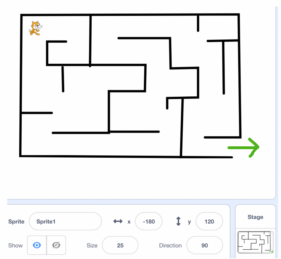 Scratch coding maze