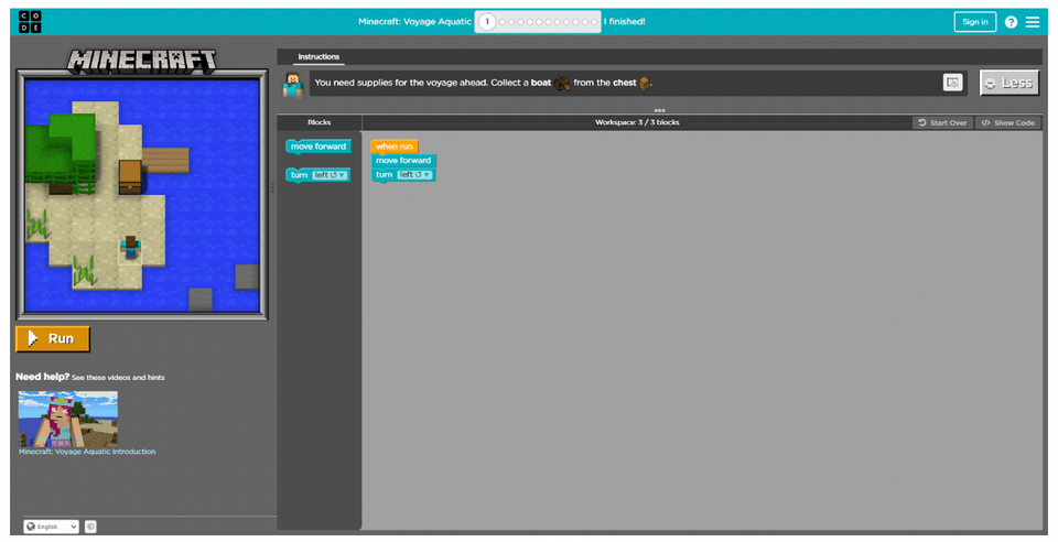 Code.org’s Minecraft Hour of Code Tutorials