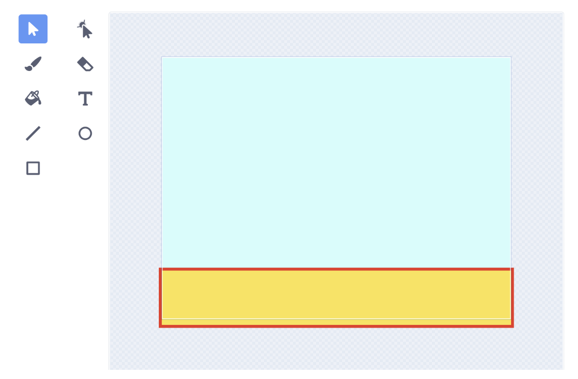 Backdrop with yellow in Scratch coding