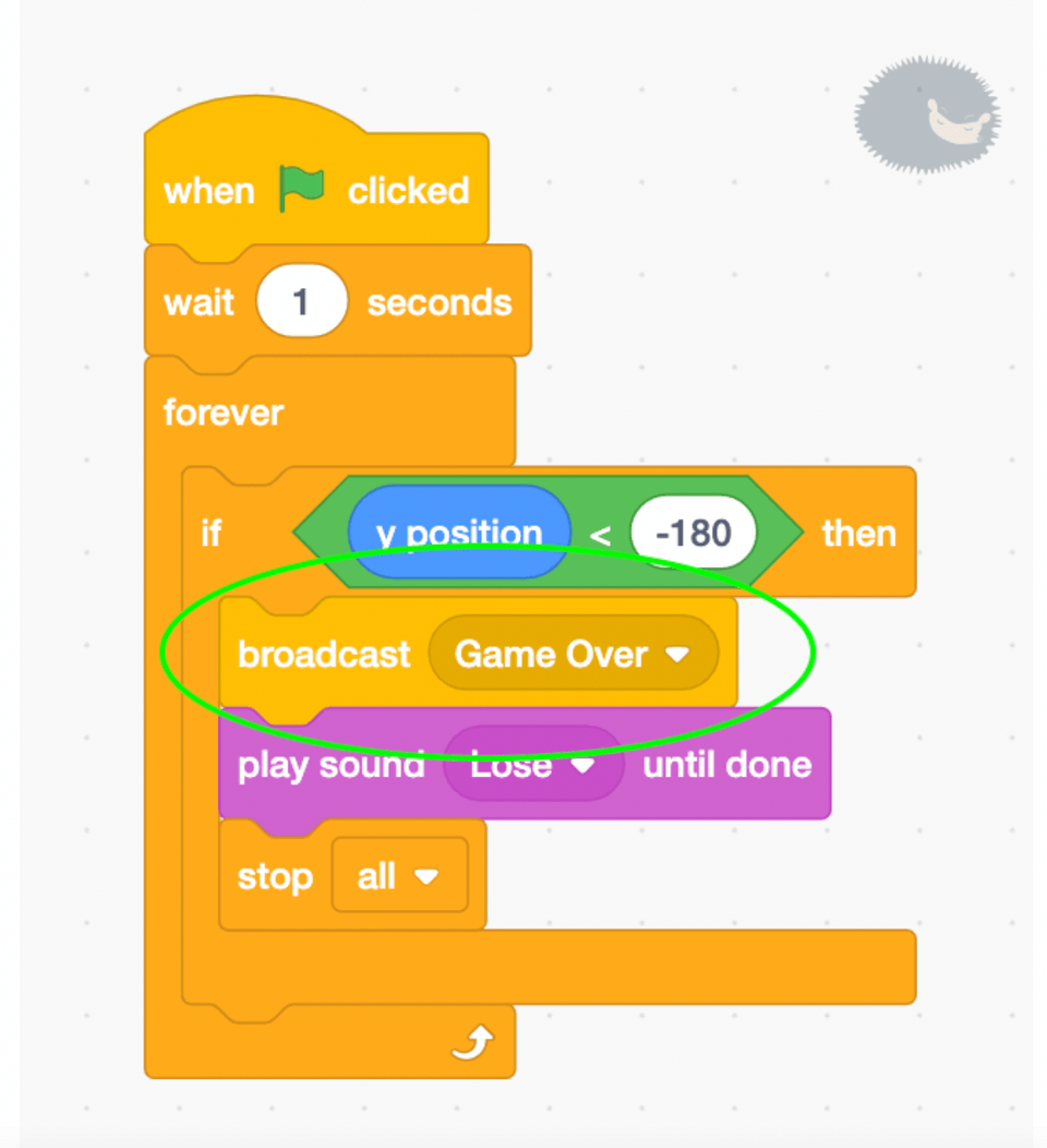 Scratch (Word Blocks) program to move forward, turn left