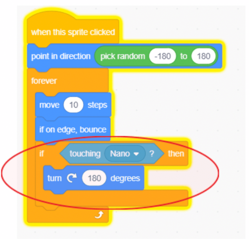 Bounce the ball off another Sprite with coding