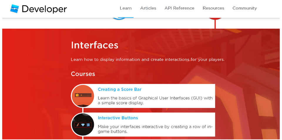 Roblox Developers Website coding practice