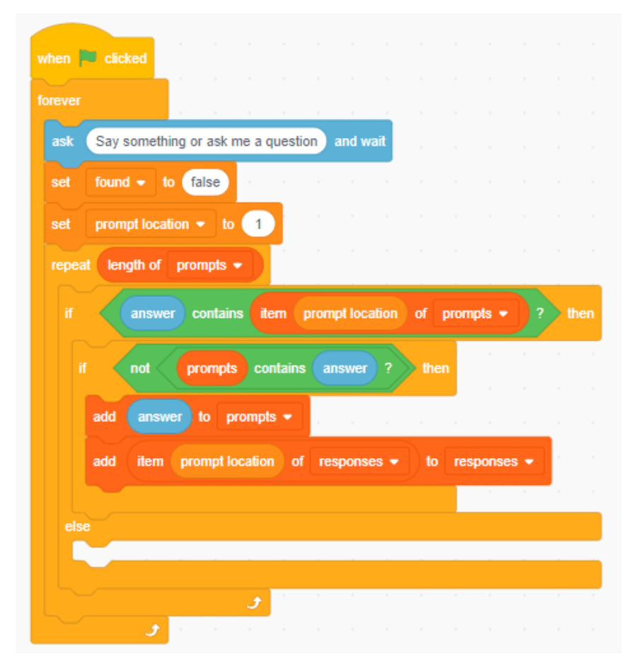 Code for AI chatbot