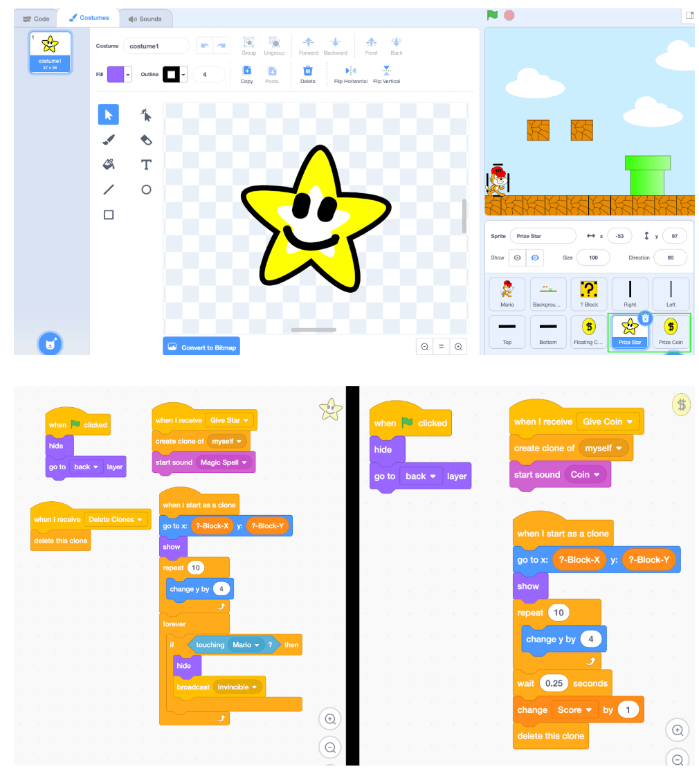 Make an Easy Mario Platformer Game on Scratch