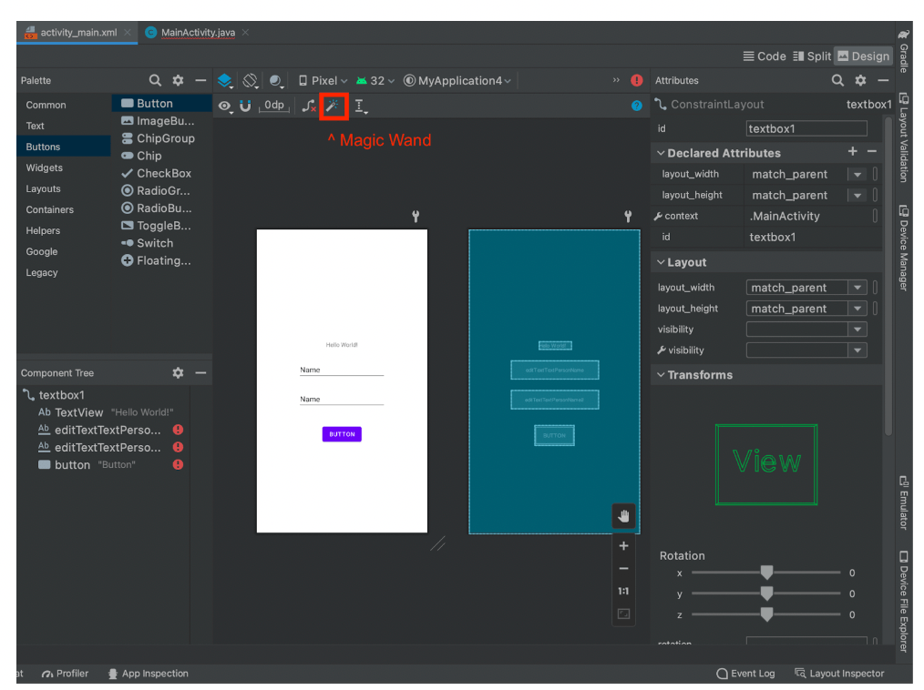 Design Screen in Java