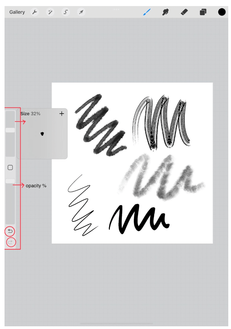 Adjust brush size