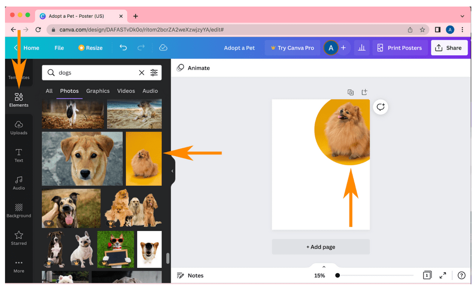 Add images in Canva