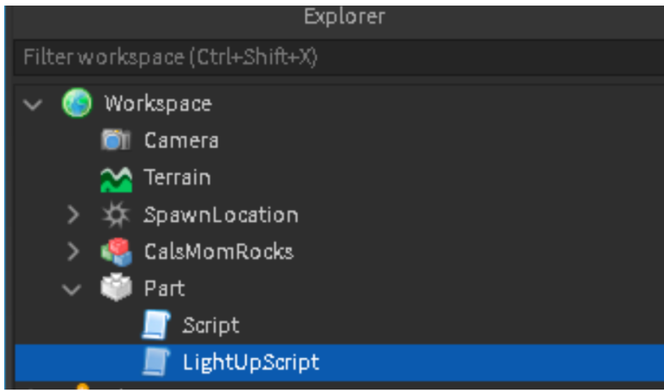 LightUpScript in Roblox coding