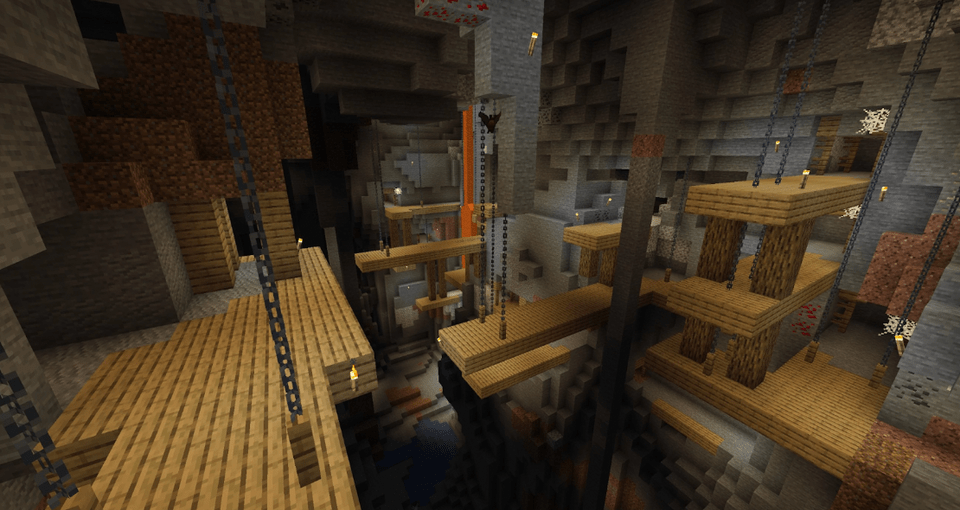 Mineshaft structure in Minecraft