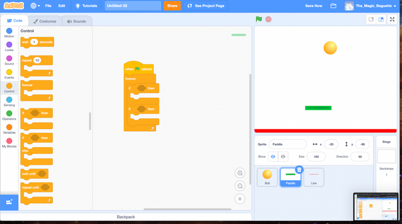 Blocks in Scratch coding