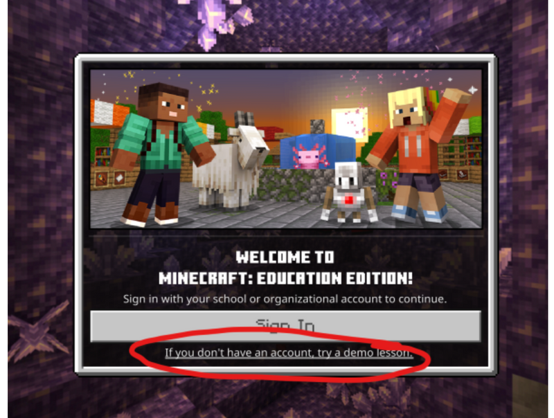 Click Sign In to open the Minecraft modding tutorial