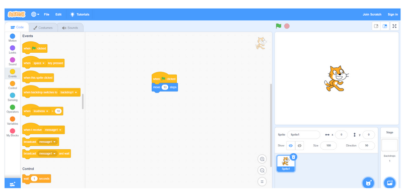 Scratch programming example