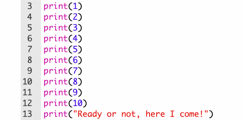 Loops in coding example