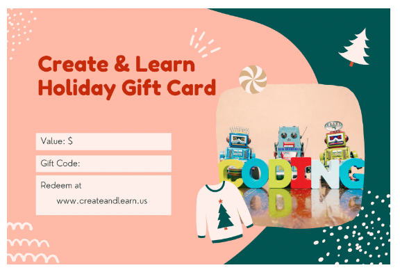 Coding gift card for kids