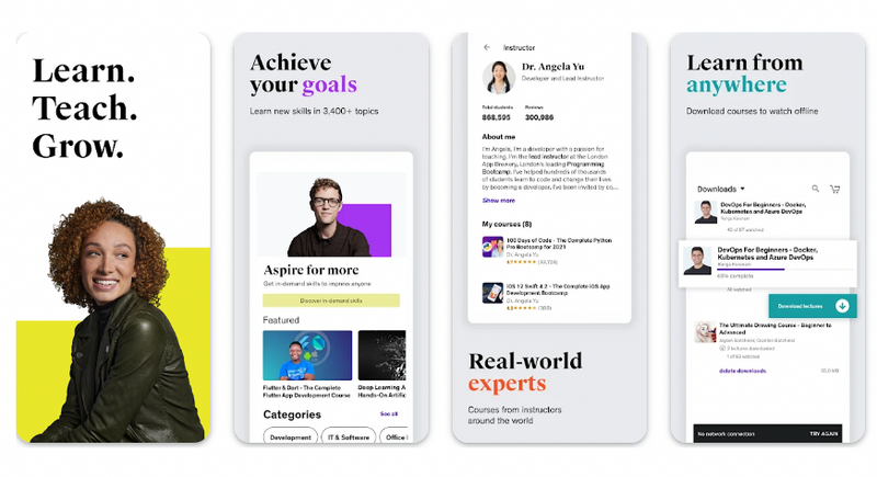 Udemy app example