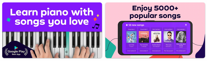 Simply Piano app example