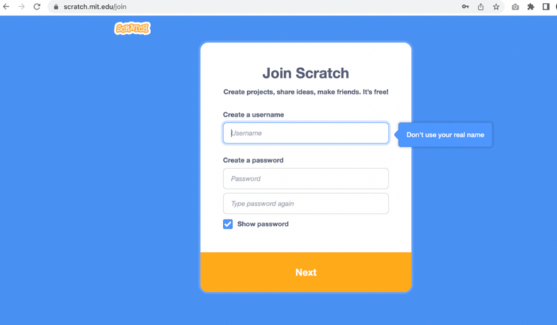 Creating Scratch Login 