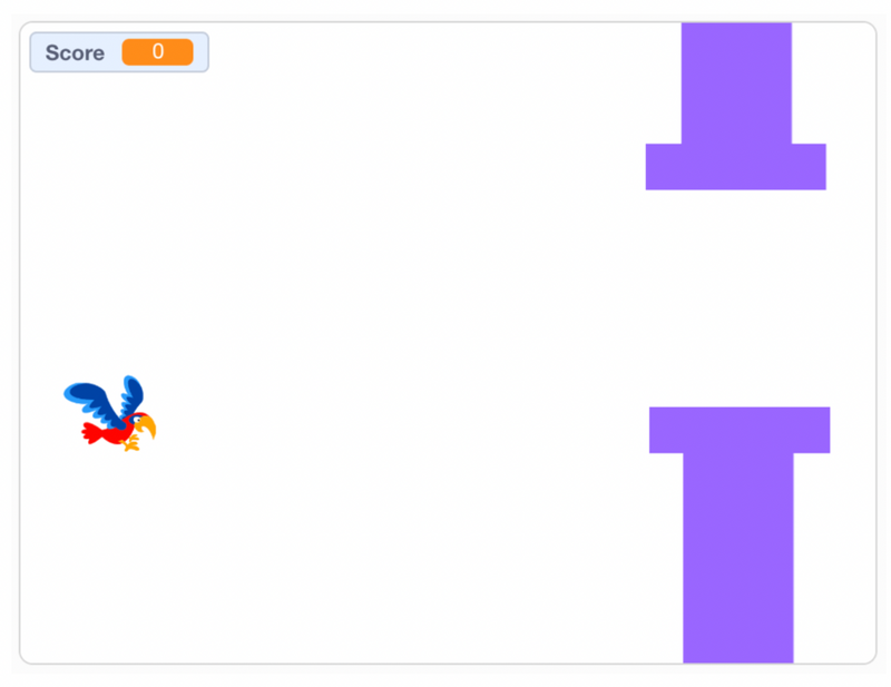 Make a flappy bird game in Scratch