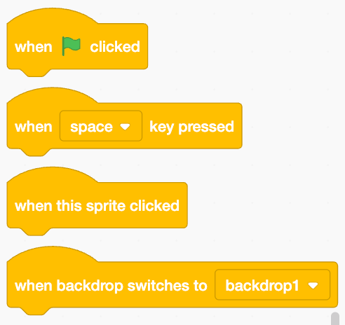 Scratch Event Blocks
